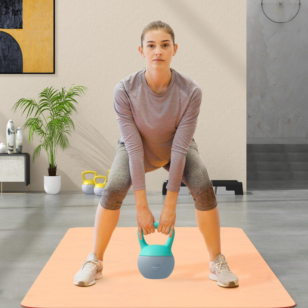 SPORTNOW 4/6/8/10/12kg Soft Kettlebell with Non Slip Handle Grey