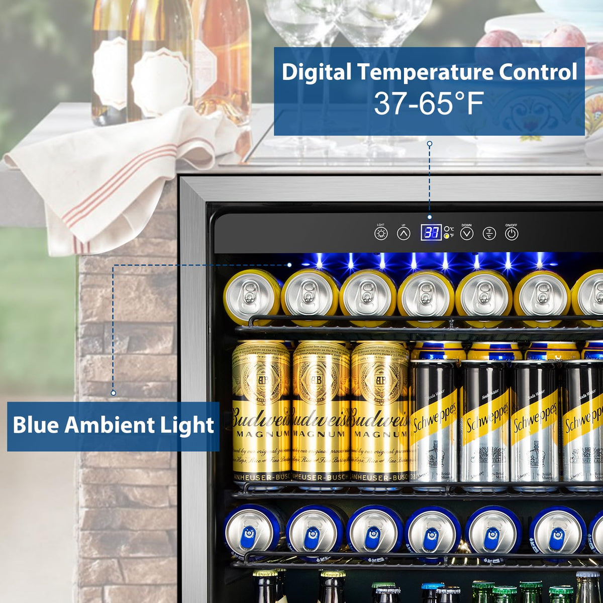 24" Dual Zone Wine and Beverage Refrigerator, Under Counter with Glass Door