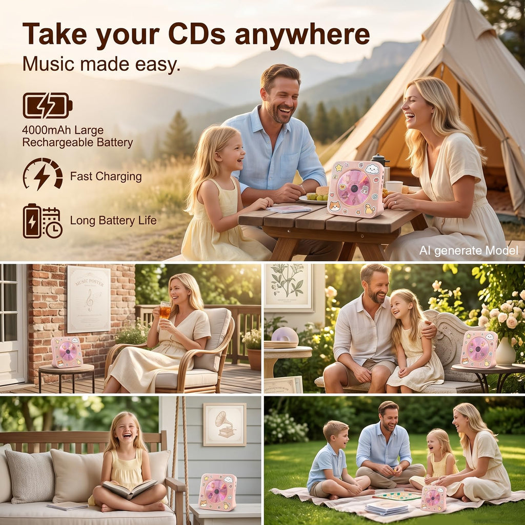 Gueray CD Player Portable Bluetooth Desktop CD Players for Home