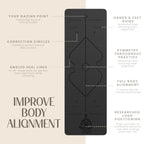 Yogii Yoga Mat - Non-Slip 6mm Thick TPE & Travel-friendly Yoga Mat - Perfect for Home & Gym Exercise Fitness & Pilates - With Laser Alignment Guides for Men & Women