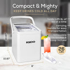 Igloo Ice Maker Countertop, Portable Ice Maker with Handle, 26lbs, Black