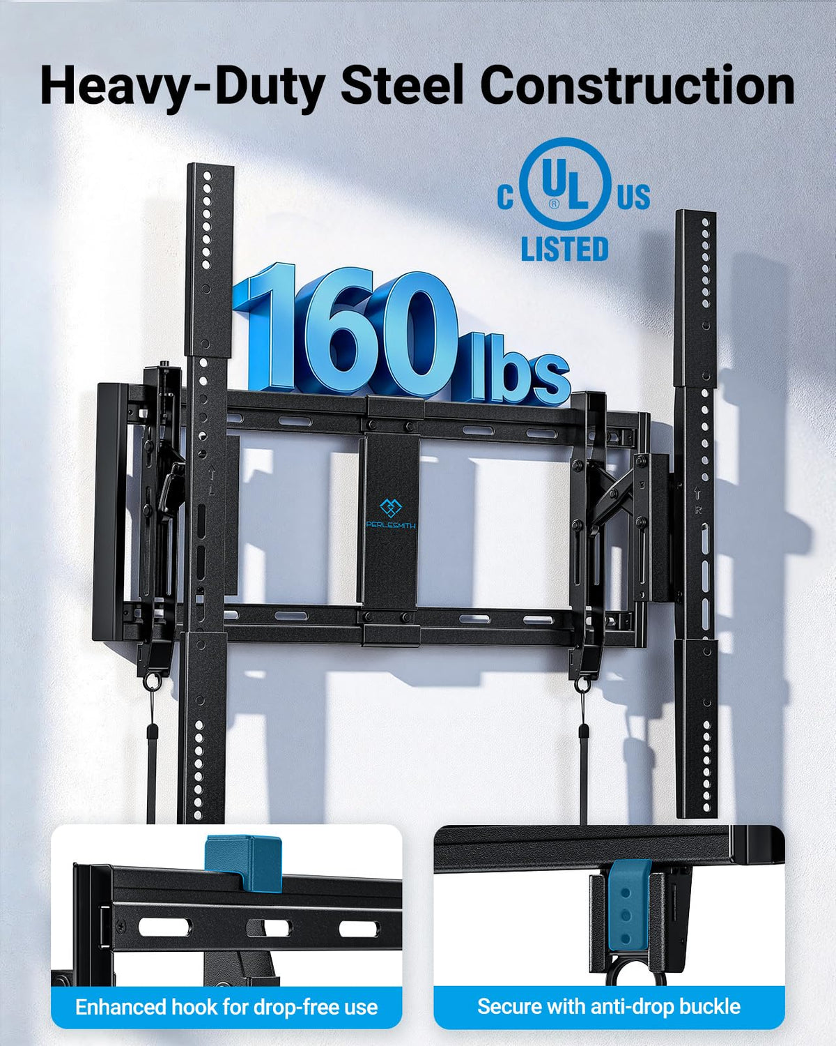 PERLESMITH Tilting TV Wall Mount for 23–60 inch TVs up to 115 lbs