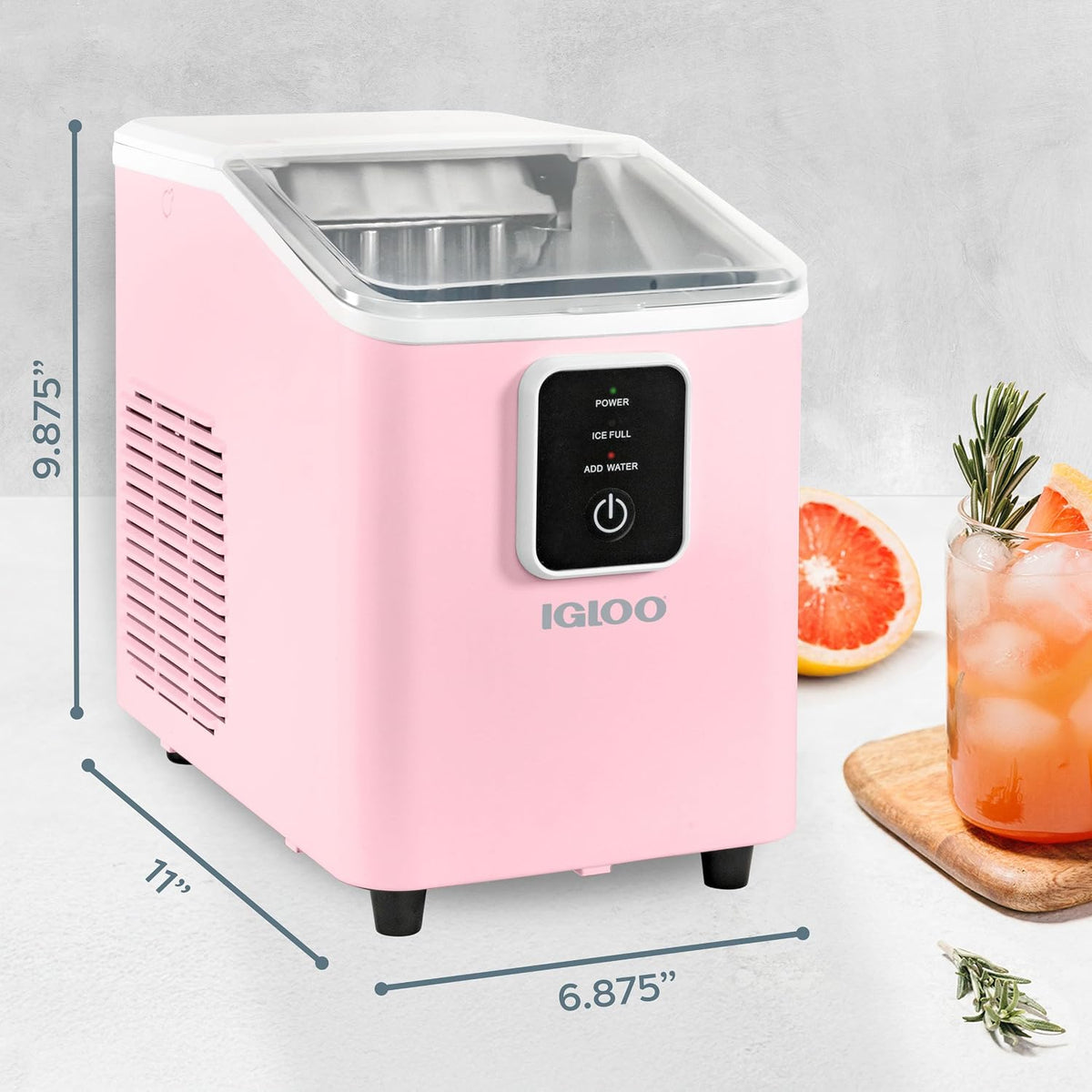 Igloo Ice Maker Countertop, Portable Ice Maker with Handle, 26lbs, Black