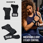 BEAR GRIP Gym Gloves for Men & Women – Open Workout Gloves with Adjustable Wrist Wraps, Breathable Silicone Grip Design for Weightlifting, Bodybuilding, Powerlifting & Calisthenics