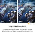 Sceptre New 22-Inch Gaming Monitor, FHD 1080p, Up to 144Hz, HDMI, DisplayPort, Built-in Speakers, Machine Black (E225W-FW144 Series, 2026)