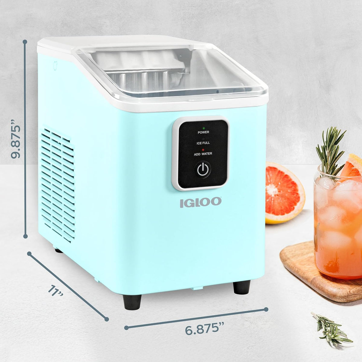 Igloo Ice Maker Countertop, Portable Ice Maker with Handle, 26lbs, Black