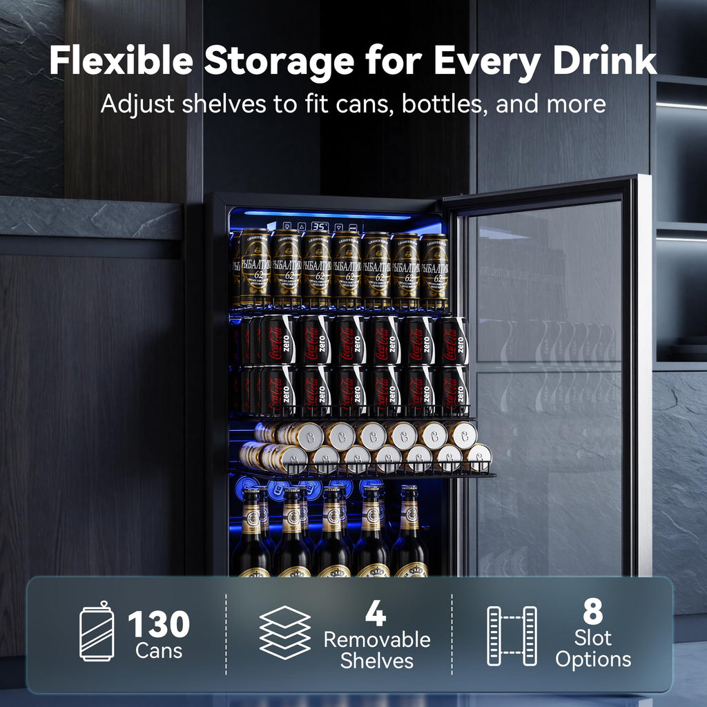 Beverage Refrigerator, 2.47 Cu.Ft Mini Fridge Beverage Cooler