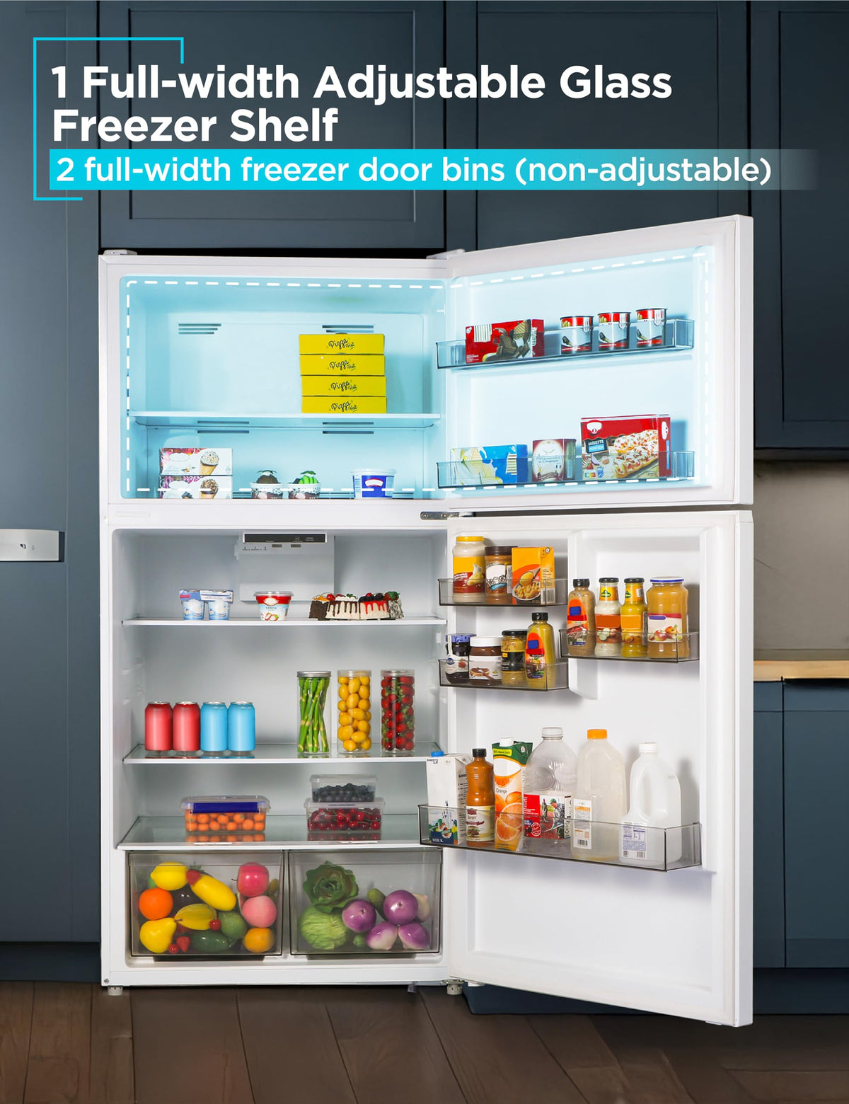 BLACK+DECKER 18.1 Cu. Ft. Top Mount Refrigerator with Ice Maker, BR1810HIMB