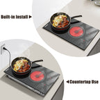 Karinear Electric Cooktop 2 Burners, 110v Plug in Electric Stove Top