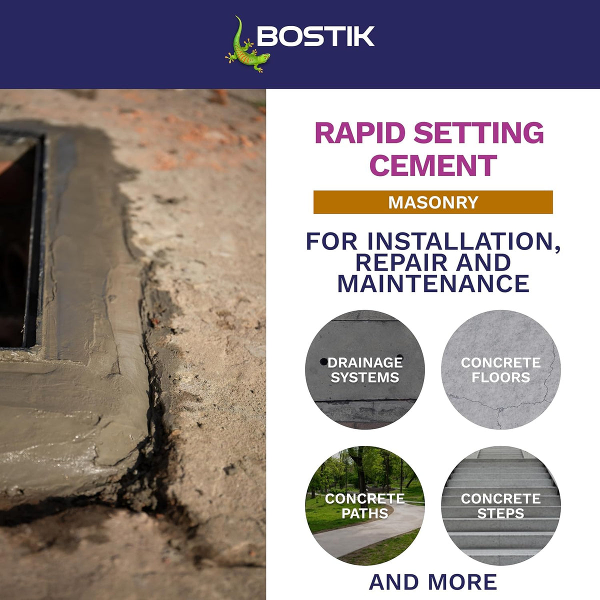 Bostik Rapid Setting Cement 2.5kg - Fast-Setting