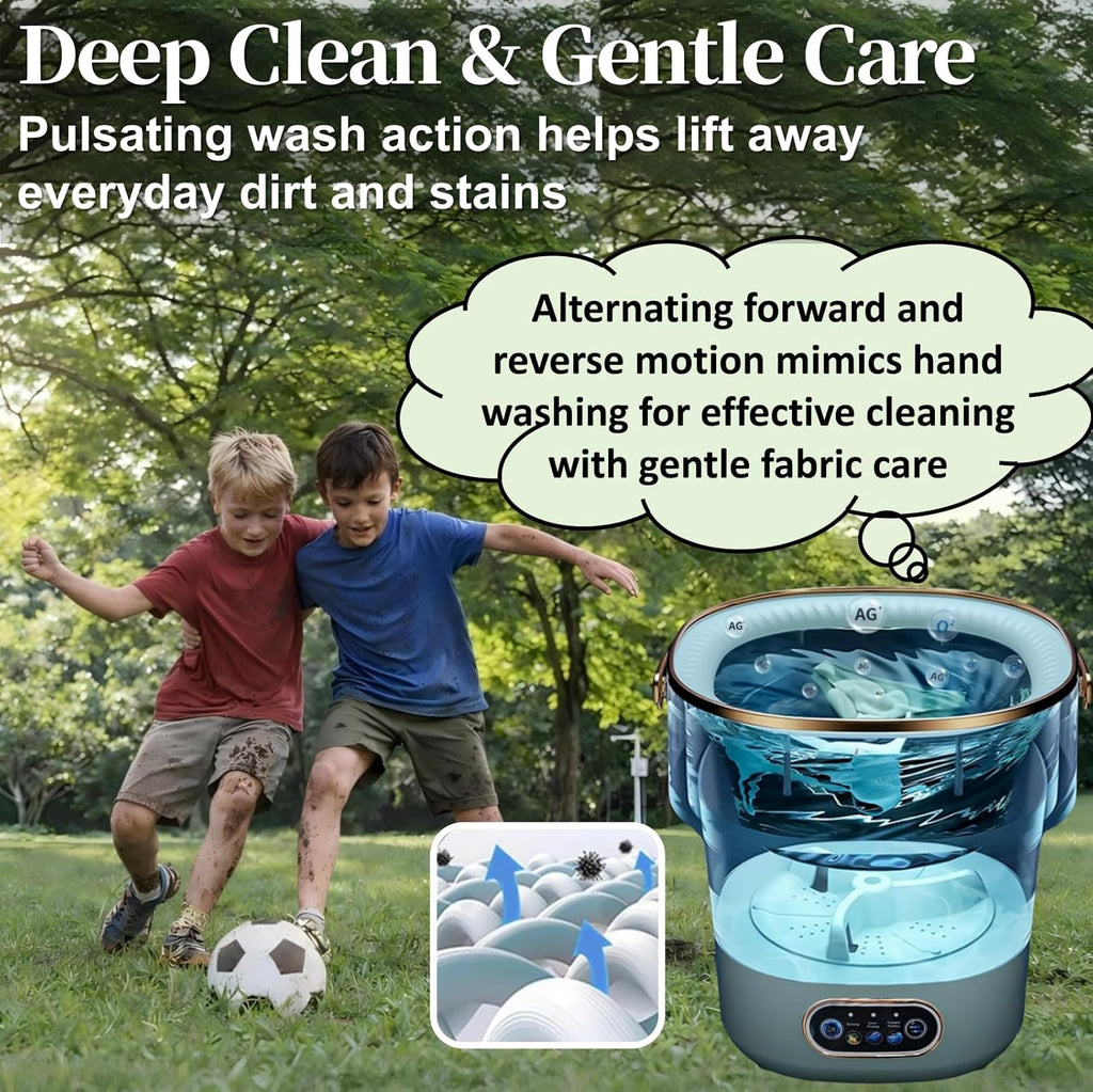 Portable Washing Machine with Spin Basket, Upgraded 20L Foldable Mini Washer【5-Min Wash・3-Min Spin・1-Year Free Replacement】Small Washing Machine for Travel, Dorms, RVs, Camping (Khaki)