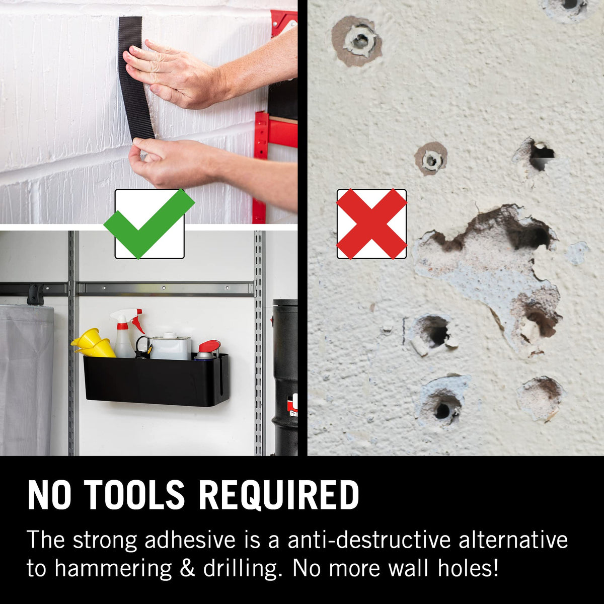 VELCRO Brand, Heavy Duty Stick On Tape, Cut-to-Length Industrial Extra Strong Double Sided Hook & Loop Self Adhesive Tape Perfect for Room Décor & Home, Office, Garage Use, White, 50mm x 1m