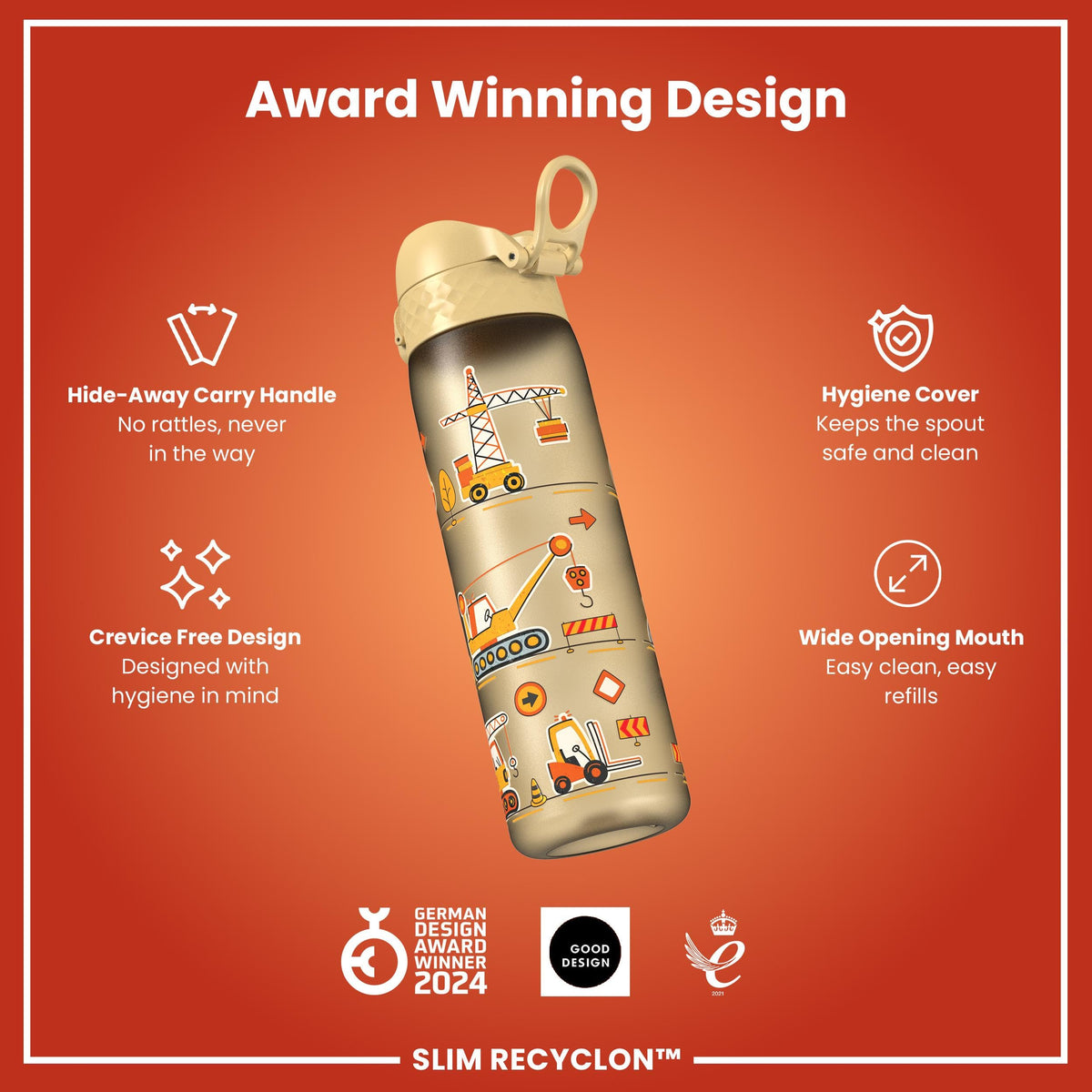 ION8 Leak Proof Water Bottle, 500ml (18oz), Fighter Jets