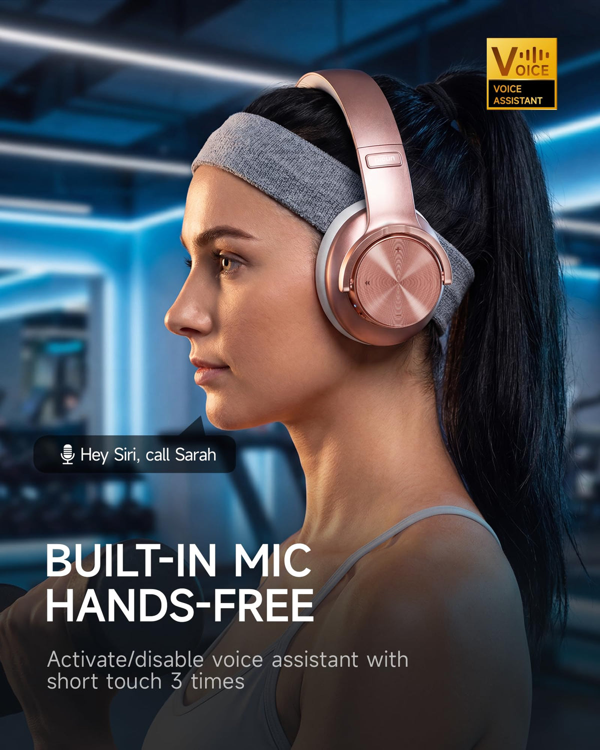 Picun B8 Wireless Bluetooth Headphones, 120H Playtime, 3EQ Modes, Black