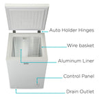 BLACK+DECKER 2.0 Cu. Ft. Compact Chest Freezer, BCFK206, White