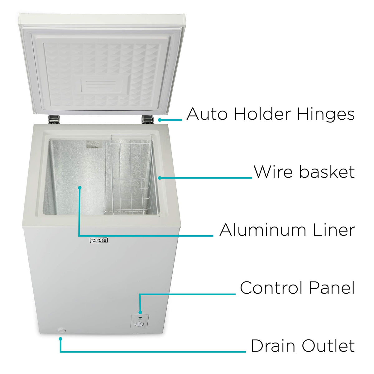 BLACK+DECKER 2.0 Cu. Ft. Compact Chest Freezer, BCFK206, White