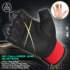 BEAST RAGE Gym Gloves Weight lifting Gloves Training Anti Slip Padded Palm Half Finger Powerlifting Workout Exercise Gloves for Men and Women