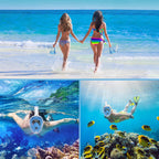 Jsdoin Snorkel Mask Full Face,180°view Design - Anti-fog, Anti-leak Technology - Sports Camera Compatible - for a Safe Adults and Kids Snorkeling Experience