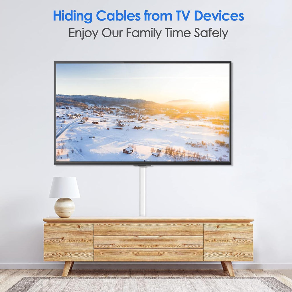 Yecaye TV Cord Hider, 42in Cord Cover Wall Mounted, W1.18in H0.6in, Beige