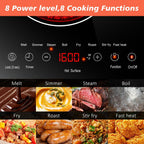 2 Burner Electric Cooktop 110V, 2000W, 24" Countertop & Built-in
