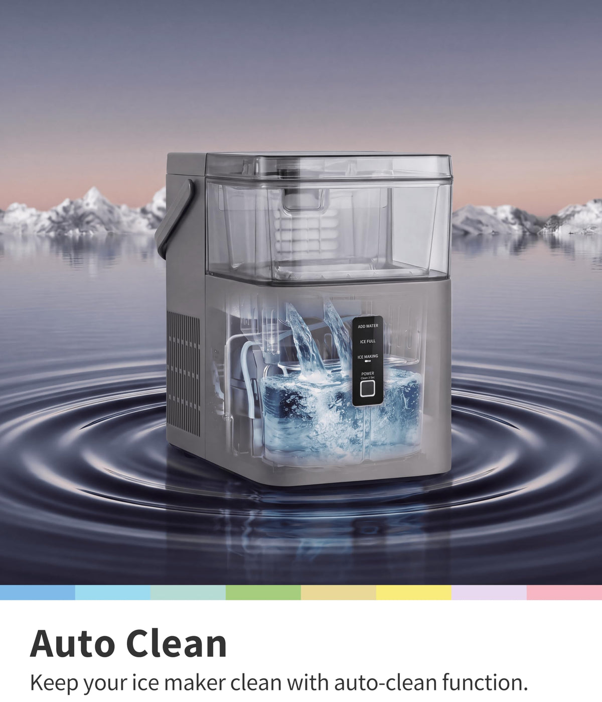 Comfee 33lbs Countertop Nugget Ice Maker, Self-Cleaning, with Ice Scoop