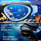 Winline Adult Swimming Goggles,Open Water Goggles Swimming Anti Fog UV Protection No Leakage Clear Vision Easy to Adjust for Adults Men Women Teenagers