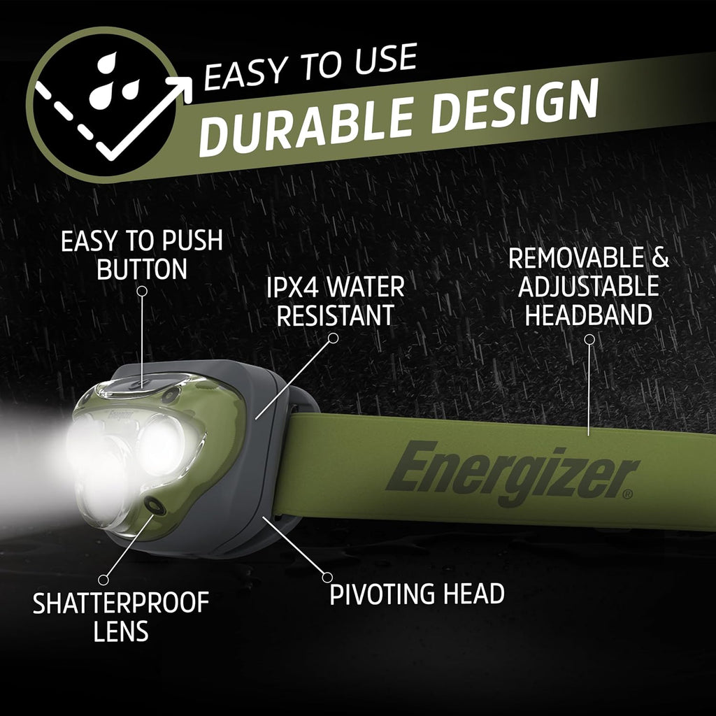 Energizer Vision HD+ 260 Lumen Head Torch, Super Bright LED, 7 Modes