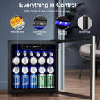 Antarctic Star Beverage Refrigerator Cooler 68 Can, Mini Fridge with Glass Door for Beer Drinks Wine,Freestanding Small Fridge with Electronic Temperature Control for Home and Bar,1.7 cu.ft