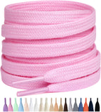 Stepace 2 Pairs Cotton Flat Shoe Laces 8mm Wide Shoelaces for Sneaker