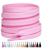 Stepace 2 Pairs Cotton Flat Shoe Laces 8mm Wide Shoelaces for Sneaker
