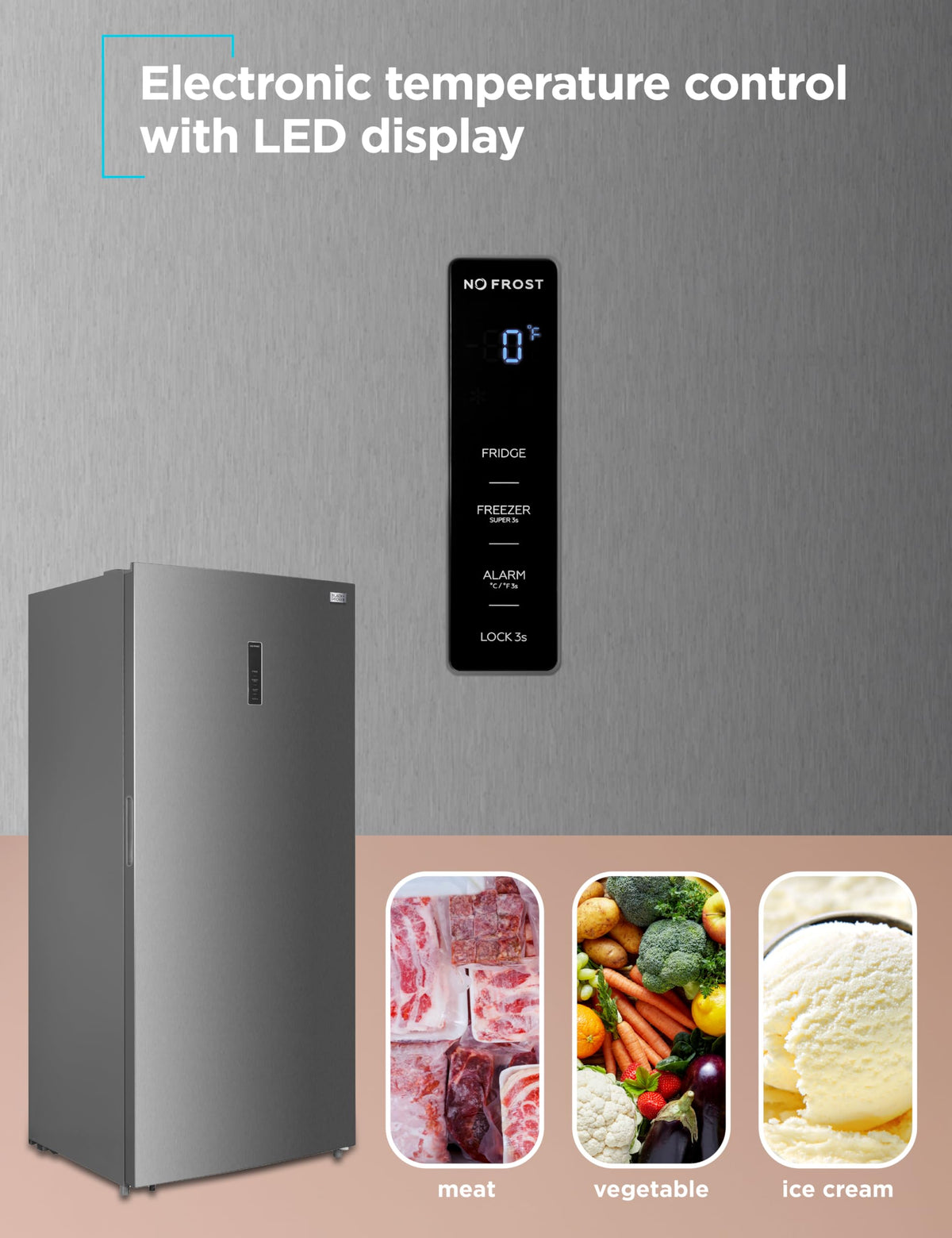 BLACK+DECKER 14 Cu. Ft. Convertible Freezer Refrigerator, Upright Freezer with Glass Shelves, ENERGY STAR rated, Frost Free, BUC1400XB, Black