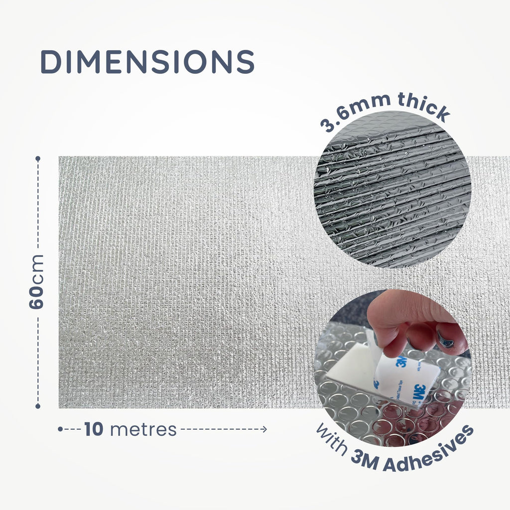 CUQOO Radiator Foil Reflector Roll 5m x 60cm | Thermal Insulation Foil