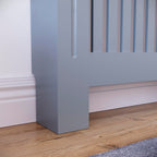 Vida Designs Chelsea Radiator Cover White - Medium - Modern Vertical Slat Design For Optimal Heat Circulation - H82xW111xD19cm - Painted MDF Cabinet Ideal For Living Room & Hallway