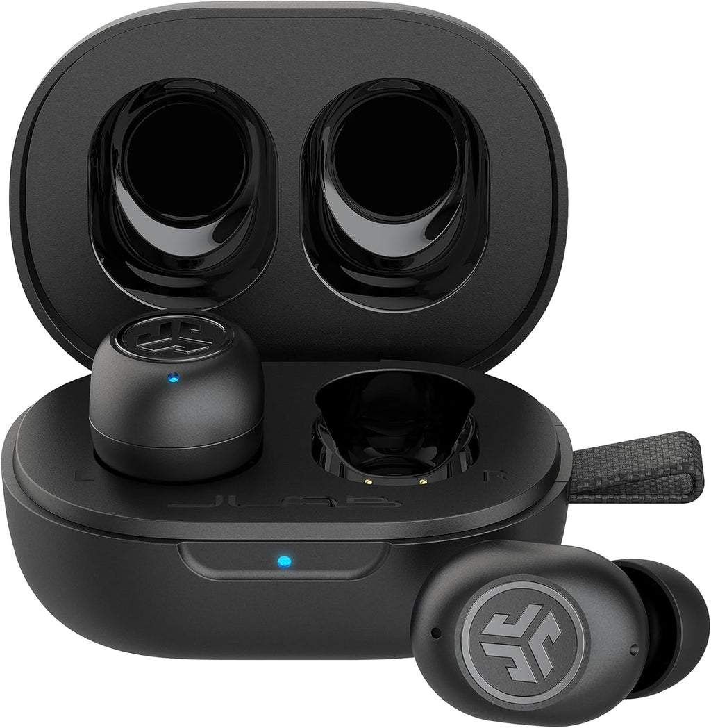 JLab JBuds Mini True Wireless Earbuds, Bluetooth Multipoint, Charcoal Black