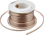 Amazon Basics 16-Gauge Speaker Wire Cable, Polarity Marked, 50 feet, Transparent