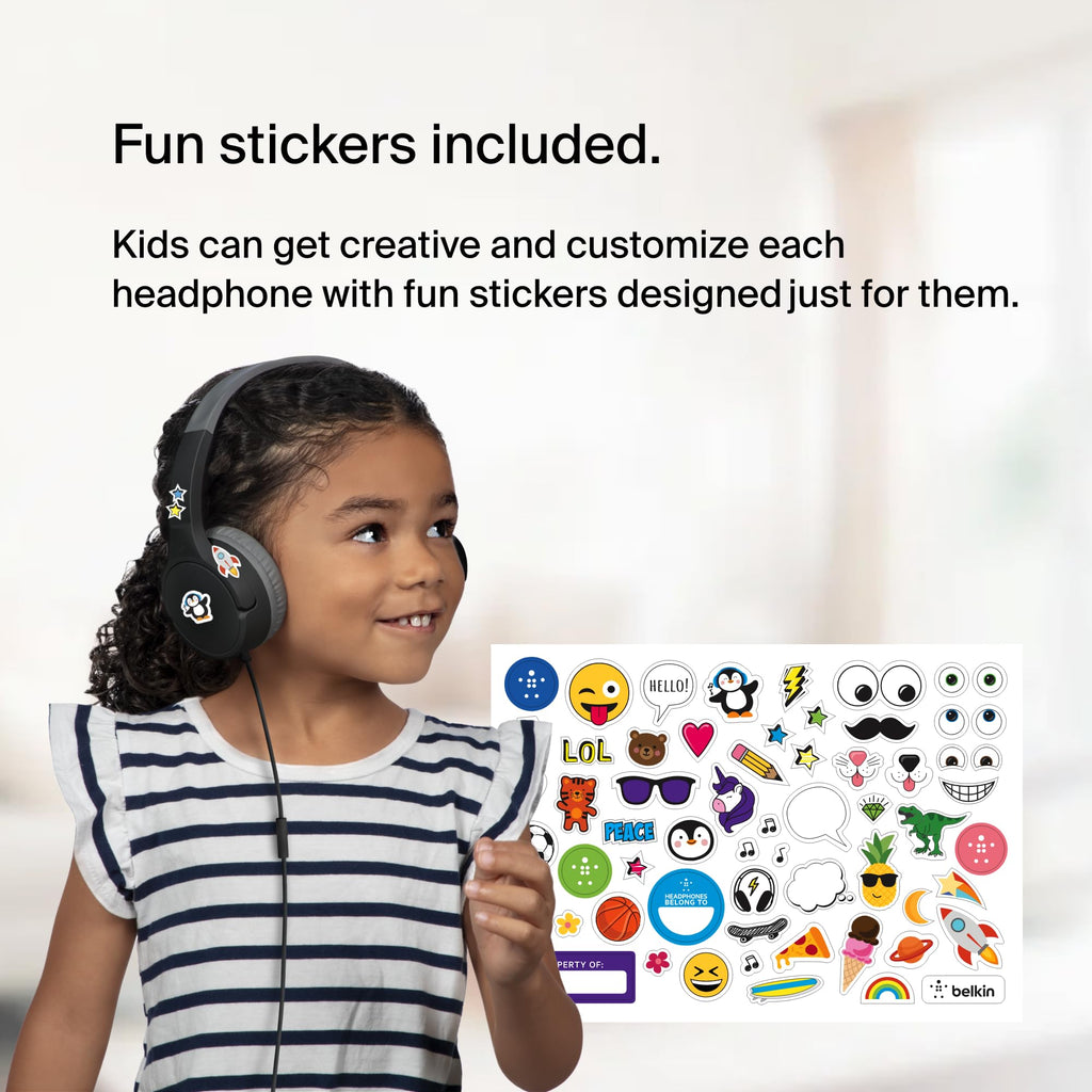 Belkin SoundForm Mini Kids Headphones, Wireless & Wired, 30H Playtime, Case