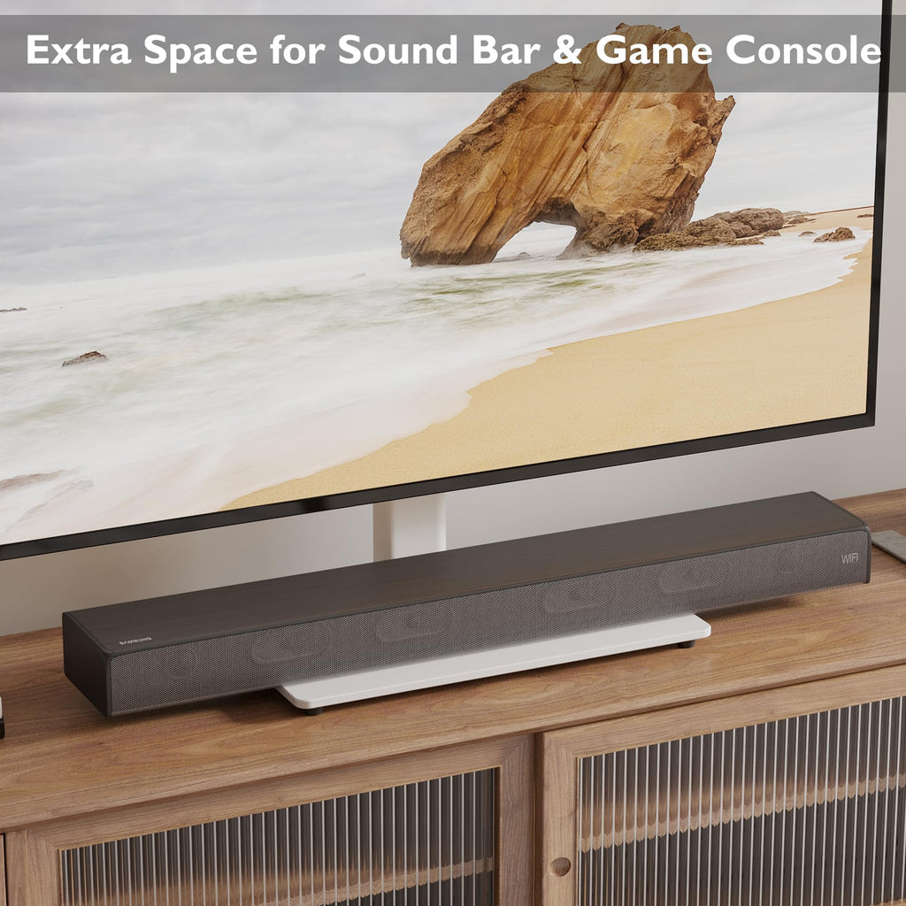 BONTEC Universal TV Stand for 24-60 Inch TVs, Height Adjustable, 45 kg