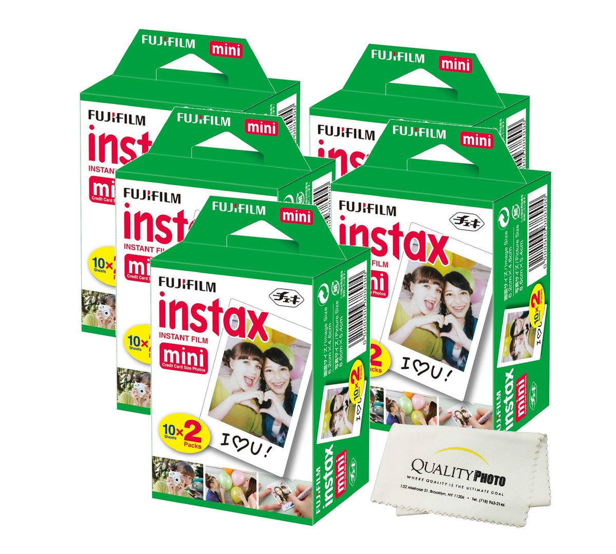 Fujifilm Instax Mini Film for All Mini Cameras + Quality Photo Cloth, 40 Sheets