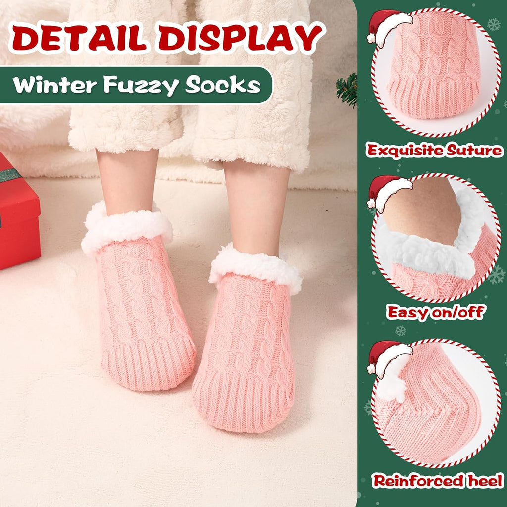 Niorasen Fluffy Slipper Socks Women Men, Winter Gift for Her, UK 4-9