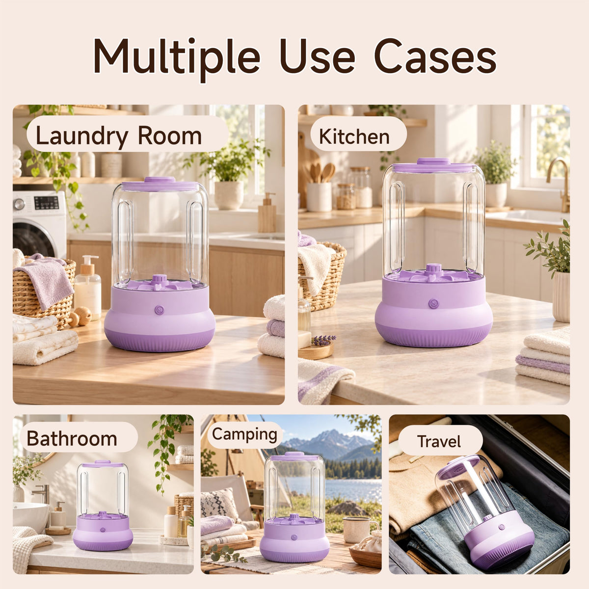 Mini Washing Machine, 3L Compact Small Laundry Washer for Underwear, Socks etc.（White）