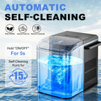 NEWBULIG Countertop Ice Maker Machine with Handle, Portable Ice Maker