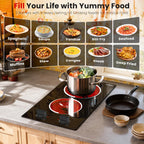 2 Burner Electric Cooktop 110V 2000W Countertop or Built-in