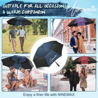 NINEMAX Large Golf Umbrella Windproof Strong 54/62/68 Inch,Extra Big Golf Umbrellas Automatic Open Double Canopy for Gents Women