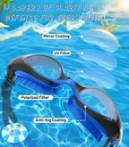 Kids Swimming Goggles for Boys & Girls Aged 6-14, Anti-Fog