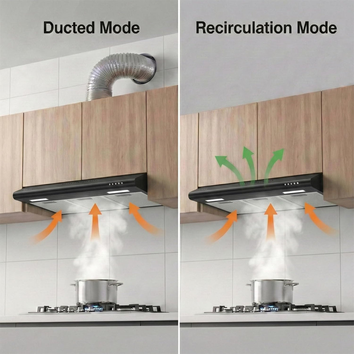 CIARRA Ductless Range Hood 30 inch Under Cabinet Hood Vent for Kitchen Ducted and Ductless Convertible CAS75918A