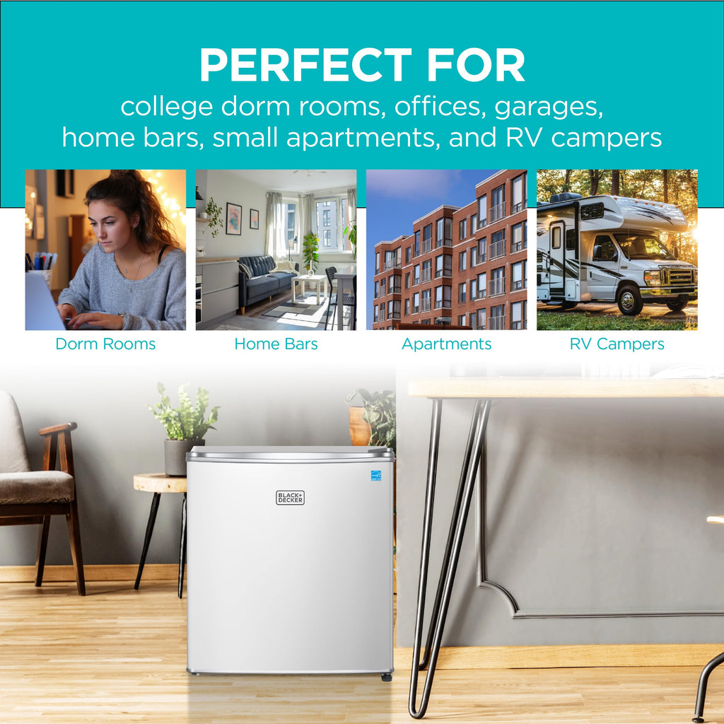 BLACK+DECKER 2.5 Cu. Ft. Compact Refrigerator, BCRK25V, Stainless Look