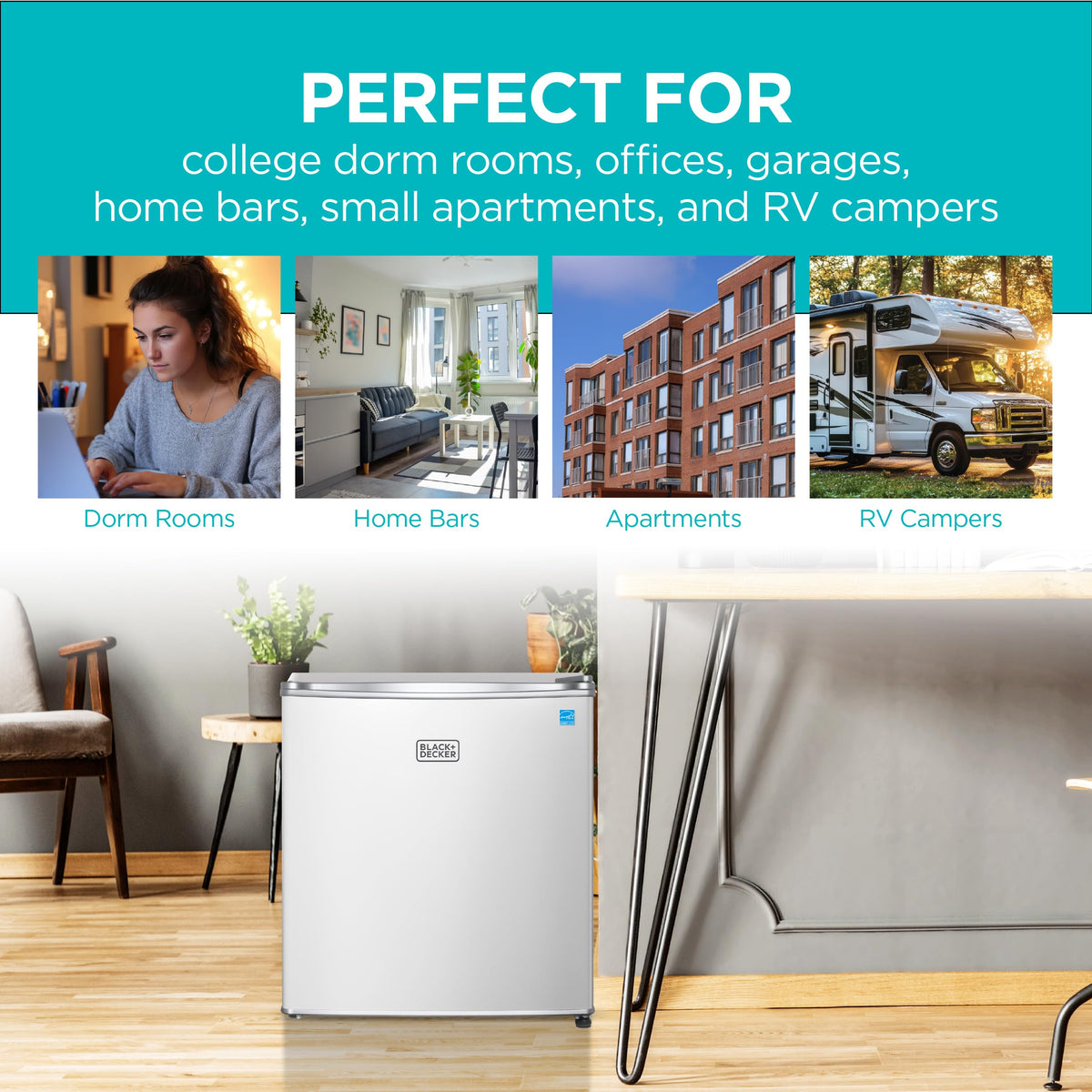 BLACK+DECKER 2.5 Cu. Ft. Compact Refrigerator, BCRK25V, Stainless Look