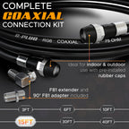 G-PLUG 40FT RG6 Coaxial Cable Extender - Coax Cable Cord, Triple Shielded