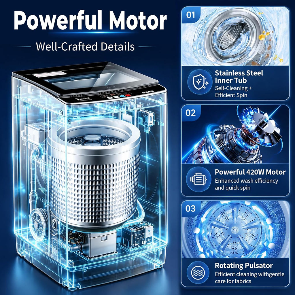 Winado 15.6LBS Full Automatic Portable Washing Machine with Drain Pump