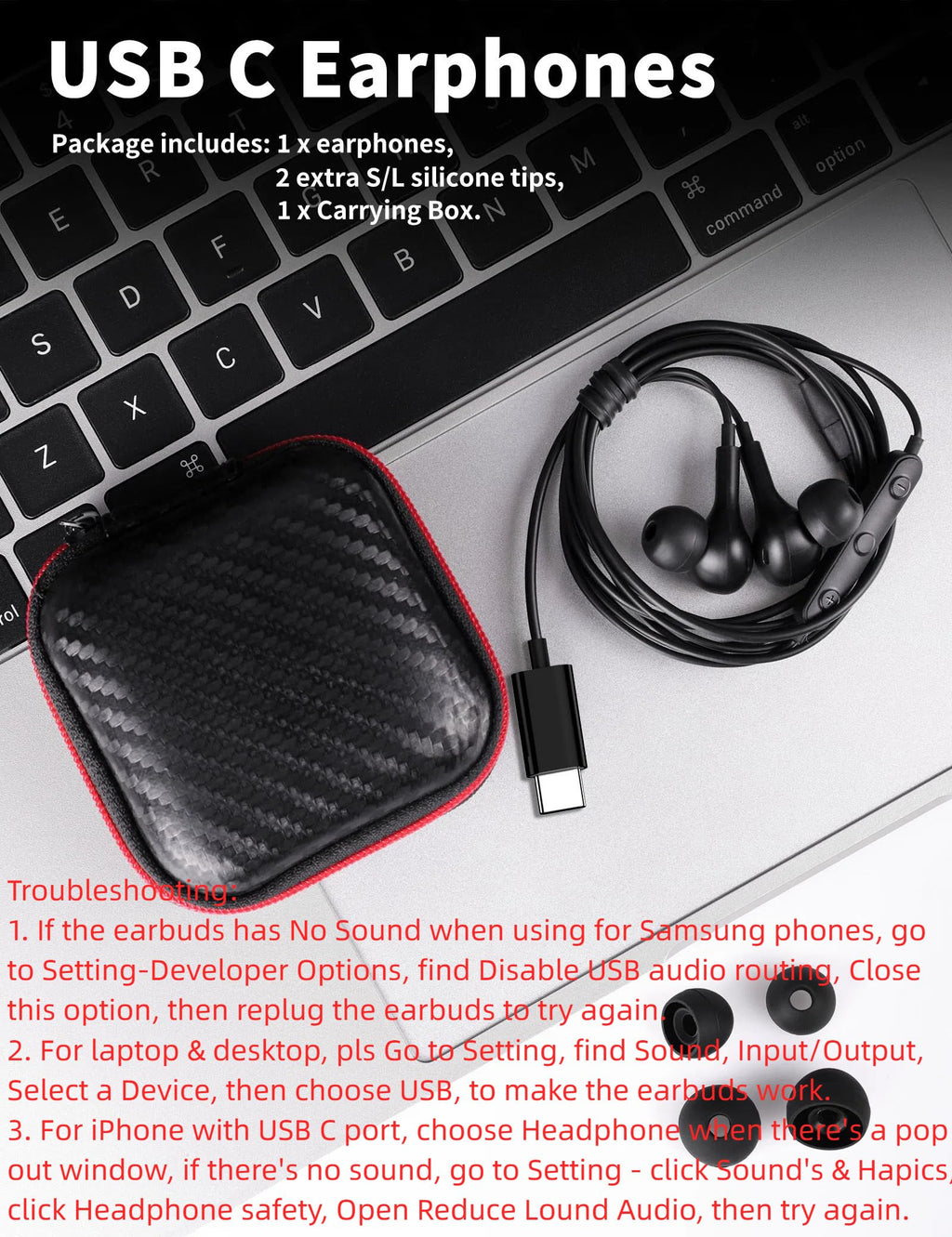 USB C Headphone for Samsung S26 S25 FE S24 A16 A17 Z Wired Earbuds Magnetic